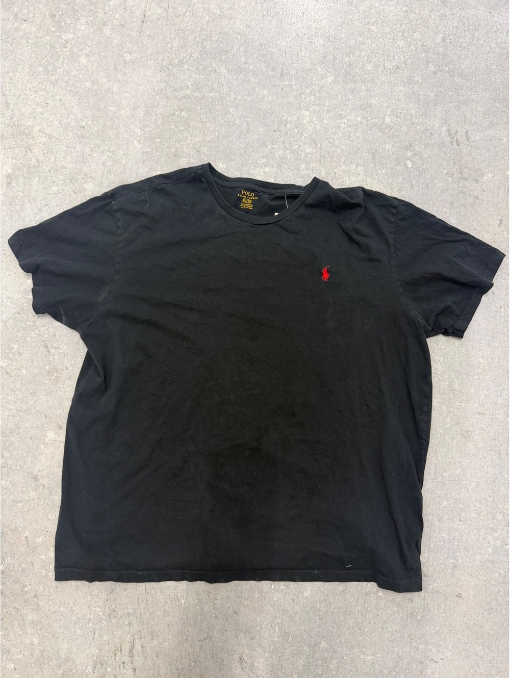 Polo Ralph Lauren Black Short Sleeve T Shirt Mens XL Red Embroidered Pony Logo